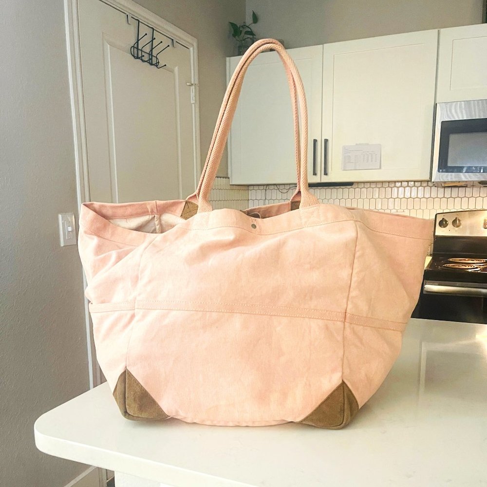 Free People Pastel Blush Pink Oversized Tote Bag